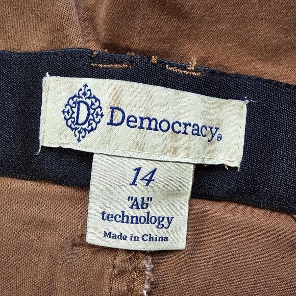 Democracy Women’s 14 Brown Ab Technology High Rise Stretch Utility Ankle Pants - Picture 6 of 14